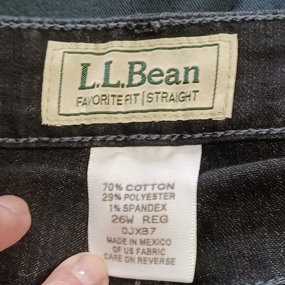 L.L. Bean Favorite Fit Straight Slimming Jeans Women’s Size 26 Black Capri NEW - Picture 6 of 9